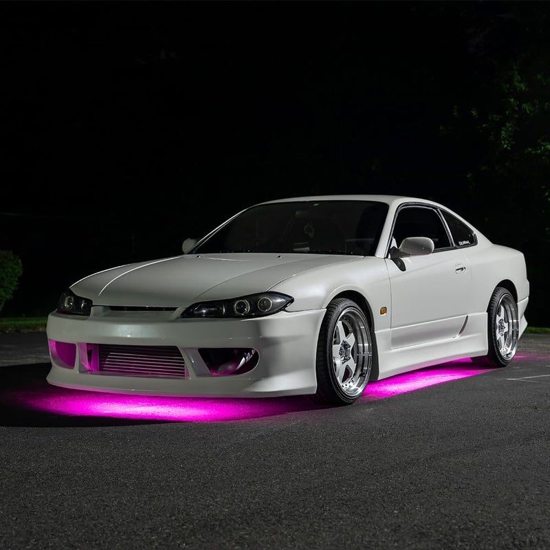 LEDGlow 4pc Pink LED Flexible Car Slimline Underbody Underglow Accent Neon Lighting Kit - 4 Unique Patterns - Water Resistant, Low Profile Light Tubes - Includes Control Box & Remote - Image 3